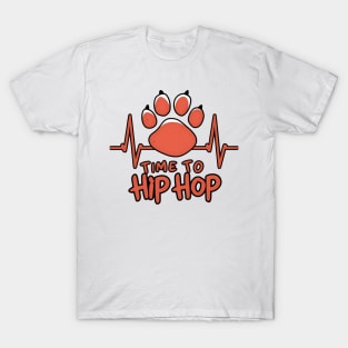 Time to hip hop , cat love music T-Shirt